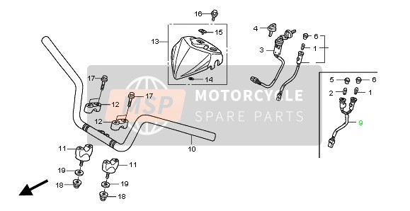 Honda TRX450ER SPORTRAX 2009 HANDLE PIPE for a 2009 Honda TRX450ER SPORTRAX