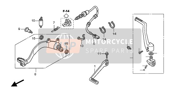 46510HP1600, Pedal Comp., Brake, Honda, 3