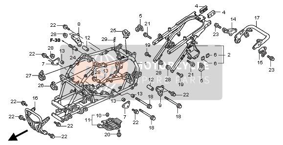 50234HP1000, Cushion, Rr. Fender, Honda, 1