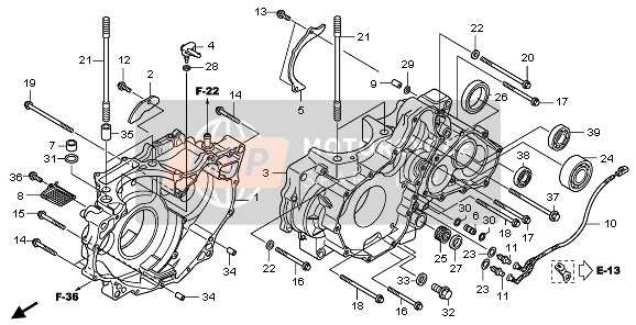 Honda TRX700XX 2009 KURBELGEHÄUSE für ein 2009 Honda TRX700XX