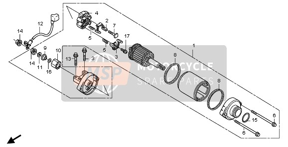 Honda TRX700XX 2009 STARTER MOTOR for a 2009 Honda TRX700XX