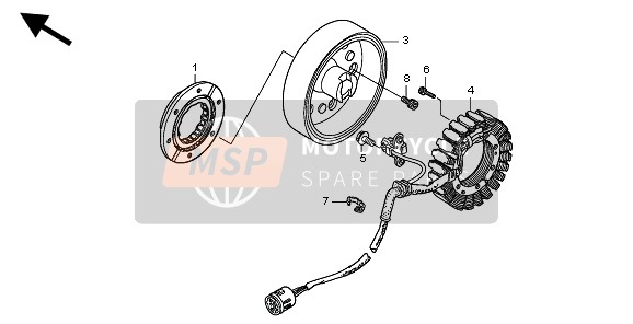 Honda TRX500FE FORETRAX FOREMAN ES 2010 Generador para un 2010 Honda TRX500FE FORETRAX FOREMAN ES