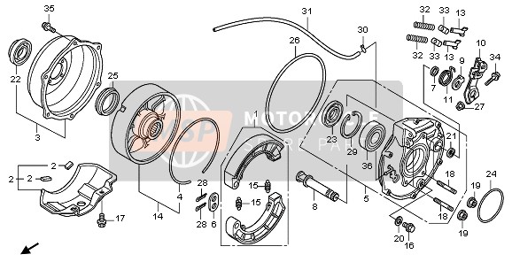 Honda TRX420FE FOURTRAX RANCHER 4x4 ES 2011 Panel de freno trasero para un 2011 Honda TRX420FE FOURTRAX RANCHER 4x4 ES