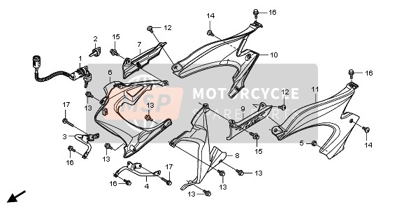 Honda TRX700XX 2011 Cubierta lateral para un 2011 Honda TRX700XX