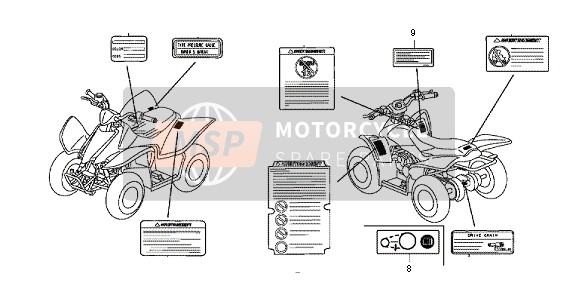 Honda TRX90 2012 WARNUNGSETIKETT für ein 2012 Honda TRX90