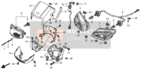 Honda TRX500FA FOURTRAX FOREMAN RUBICON 2013 SCHEINWERFER für ein 2013 Honda TRX500FA FOURTRAX FOREMAN RUBICON