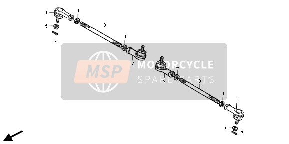 Honda TRX500FPA FOREMAN RUBICON WP 2013 TIE ROD for a 2013 Honda TRX500FPA FOREMAN RUBICON WP