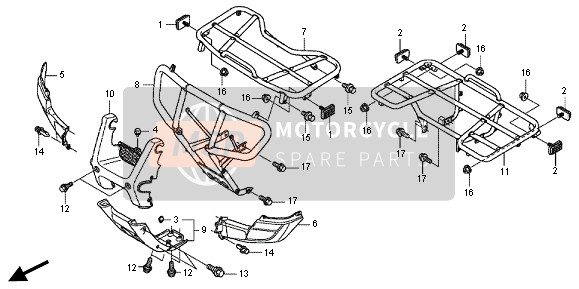 Honda TRX500FPA FOREMAN RUBICON WP 2013 Transporteur pour un 2013 Honda TRX500FPA FOREMAN RUBICON WP