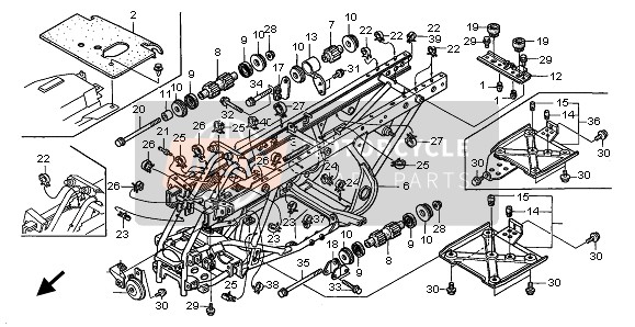 Honda TRX450ES FOREMAN ES 2001 Cuerpo del marco para un 2001 Honda TRX450ES FOREMAN ES