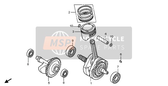 Honda TRX300EX SPORTTRAX 2002 CRANKSHAFT for a 2002 Honda TRX300EX SPORTTRAX