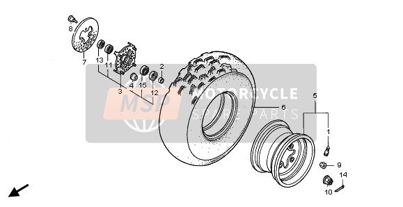 Honda TRX300EX SPORTTRAX 2002 FRONT WHEEL for a 2002 Honda TRX300EX SPORTTRAX