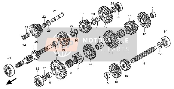 23751HN0670, Gear, Countershaft Reverse (27T), Honda, 0