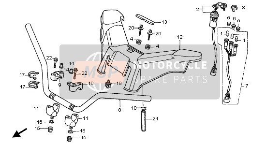 53100HM7A40, Stuurhendel, Honda, 0