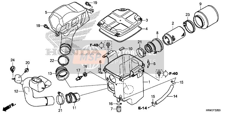 Honda TRX500FE1 2016 AI R Filter voor een 2016 Honda TRX500FE1