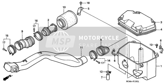 Honda TRX300FW 1994 Air Cleaner ('93-'95) for a 1994 Honda TRX300FW