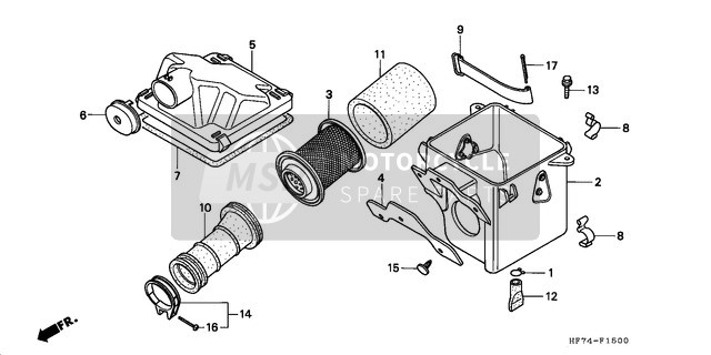 9501842250, Band, Air Cleaner Connect, Honda, 2