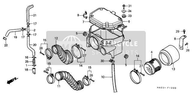 9500201160, Clip, Tube (A16), Honda, 2