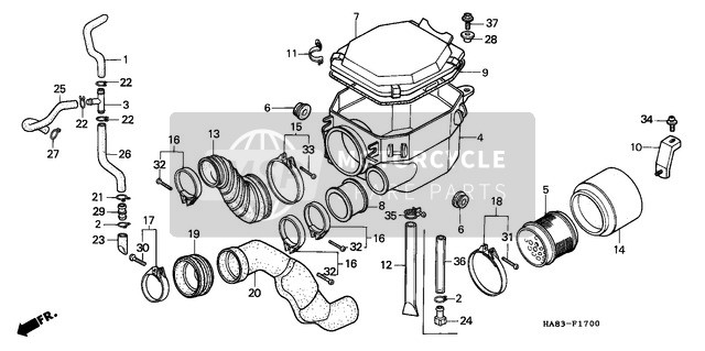 Honda TRX250 1987 Air Cleaner for a 1987 Honda TRX250