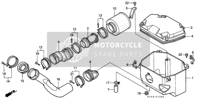 Honda TRX300FW 1990 Air Cleaner for a 1990 Honda TRX300FW