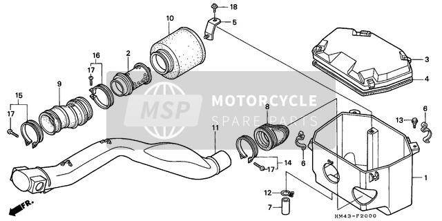 Honda TRX300FW 1996 Purificateur d'air pour un 1996 Honda TRX300FW