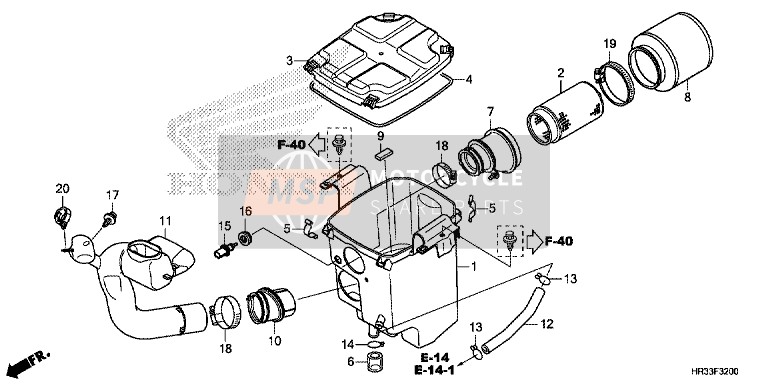 Honda TRX420FA2 2014 Air Cleaner for a 2014 Honda TRX420FA2