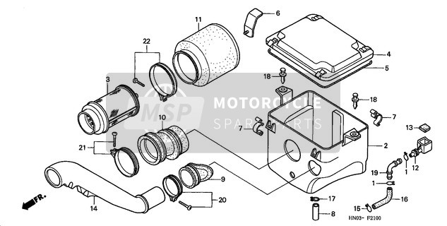 Honda TRX450ES 1999 Filtro de aire para un 1999 Honda TRX450ES