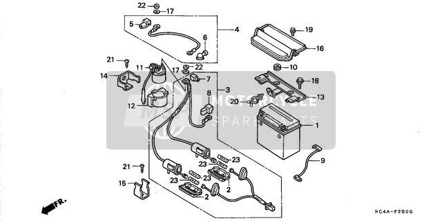 Honda TRX300FW 1994 Battery for a 1994 Honda TRX300FW