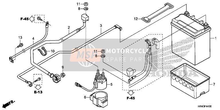 Honda TRX500FE1 2014 Batterie pour un 2014 Honda TRX500FE1