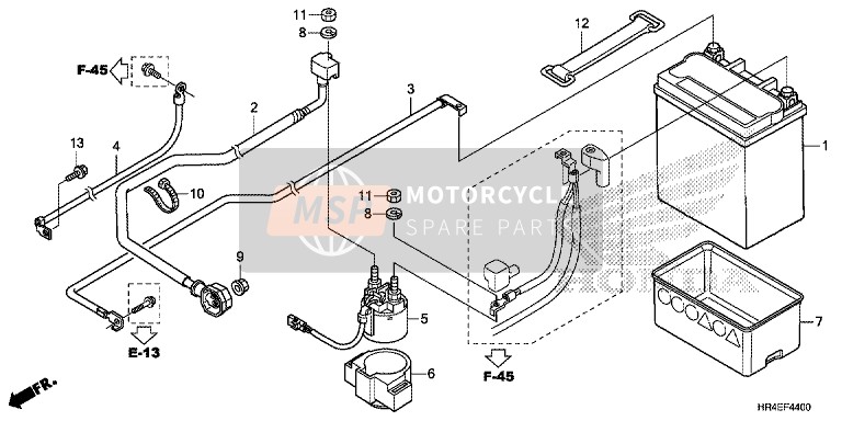 Honda TRX500FE1 2016 Batterie pour un 2016 Honda TRX500FE1