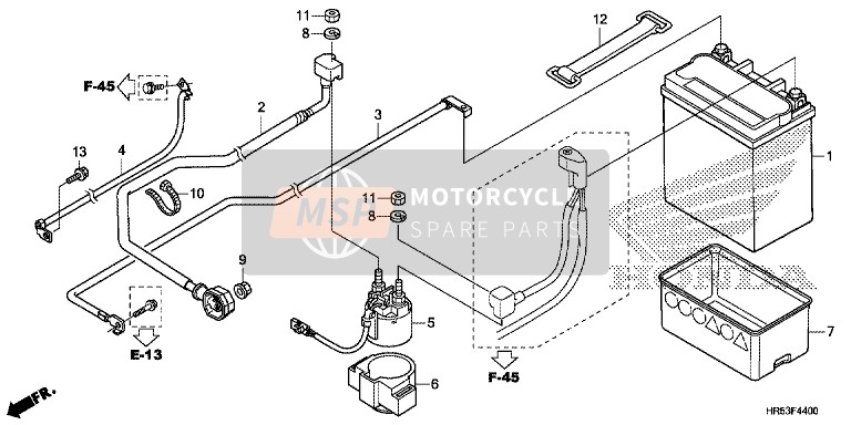 Honda TRX500FM5 2016 Batteria per un 2016 Honda TRX500FM5