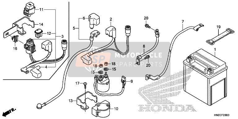 Honda TRX500FPA 2014 Batería para un 2014 Honda TRX500FPA