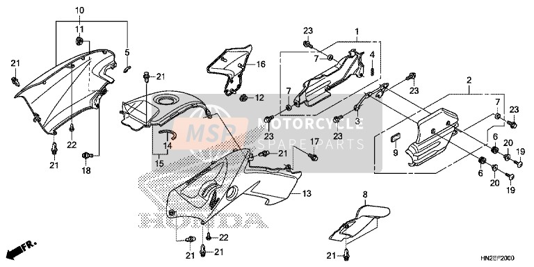 83650HN2B40ZD, Cover Set, L. Tank Side (Wl) *TYPE2* (TYPE2 ), Honda, 0