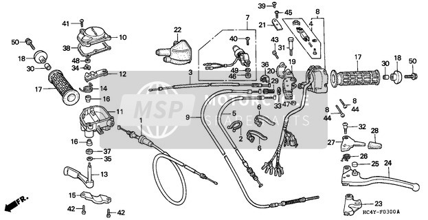 Honda TRX300 1992 Kabel/Schakelaar voor een 1992 Honda TRX300