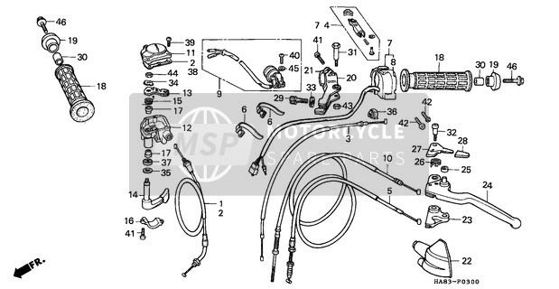 17910HA0680, Cable Comp., Throttle, Honda, 0