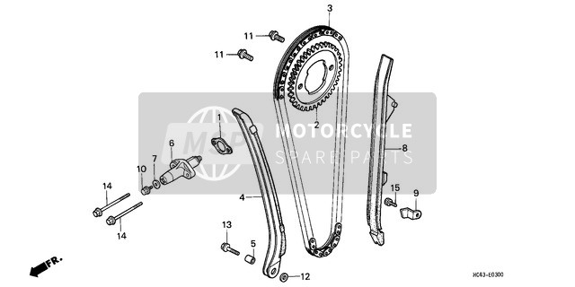 Honda TRX300 1991 Cam Chain/Tensioner for a 1991 Honda TRX300