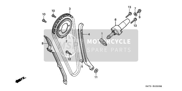 Honda TRX350 1993 Cam Chain/Tensioner for a 1993 Honda TRX350