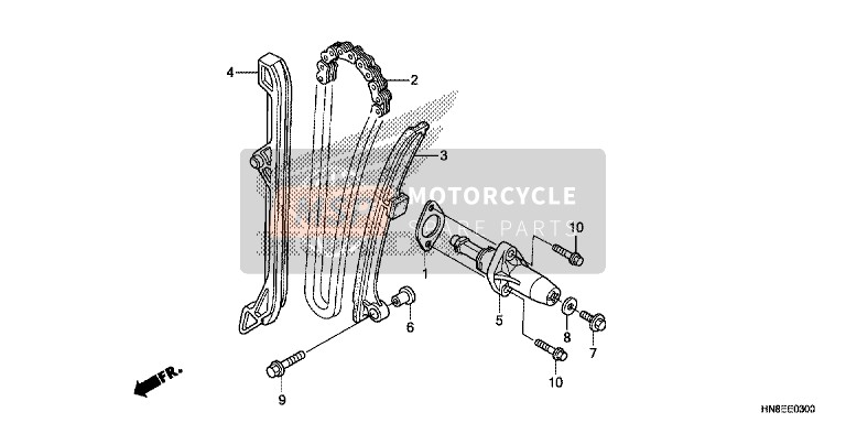 Honda TRX680FA 2017 Cadena de leva/Tensor para un 2017 Honda TRX680FA