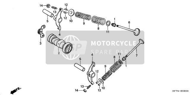 Honda TRX90 1996 Árbol de levas para un 1996 Honda TRX90