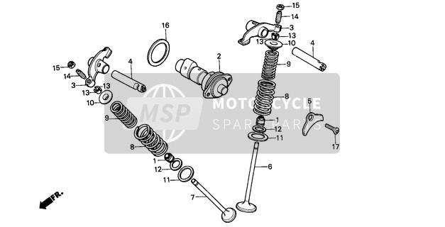 Honda TRX125 1987 Árbol de levas/Válvula para un 1987 Honda TRX125