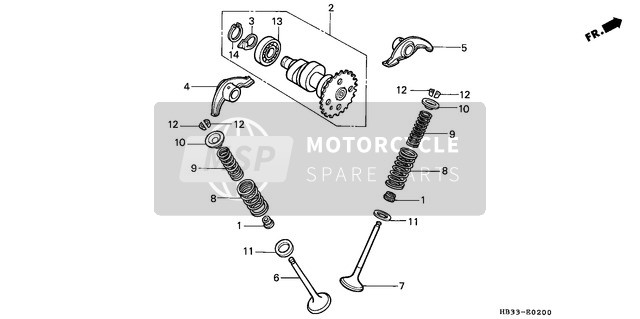 Honda TRX200SX 1987 Camshaft/Valve 2 for a 1987 Honda TRX200SX