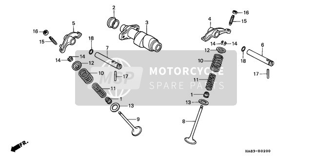 Honda TRX250 1985 Árbol de levas/Válvula para un 1985 Honda TRX250