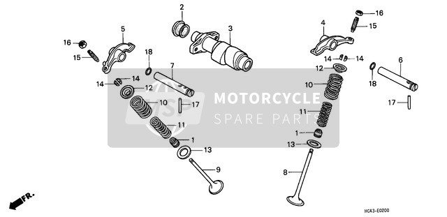 Honda TRX300 1988 Árbol de levas/Válvula para un 1988 Honda TRX300