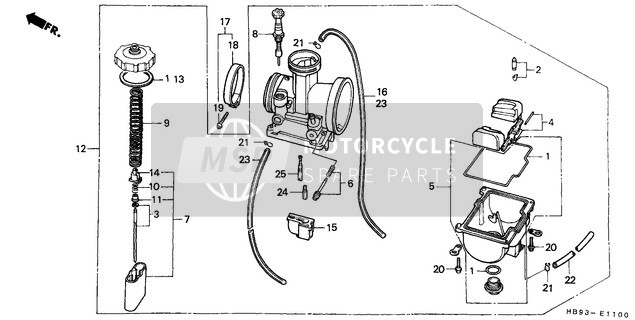 Honda TRX250R 1989 Carburateur voor een 1989 Honda TRX250R