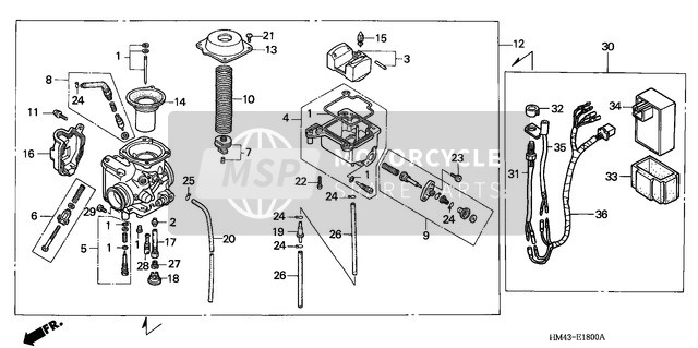 16100HM5L01, Carburateursamenstel (VE9, Honda, 0