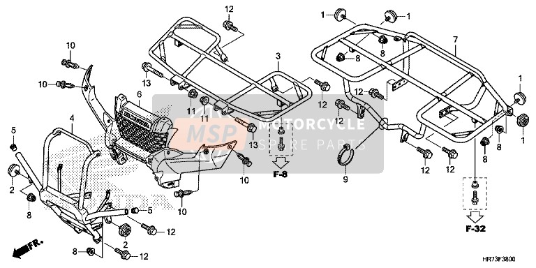 9405008070, Nut, Flange, 8mm, Honda, 1