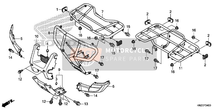 Honda TRX500FA 2014 Träger für ein 2014 Honda TRX500FA