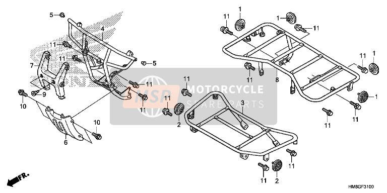 90186GBC000, Bolt, Flange, 8X18, Honda, 0