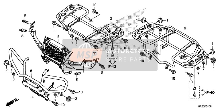 Honda TRX500FA5 2017 Transporteur pour un 2017 Honda TRX500FA5