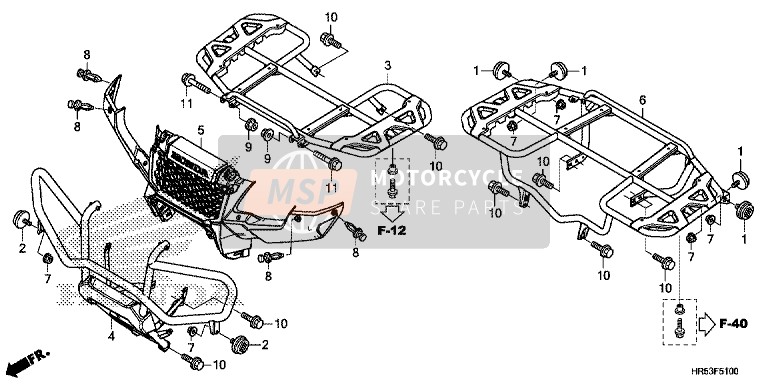 Honda TRX500FM6 2015 Träger für ein 2015 Honda TRX500FM6