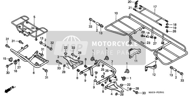 Honda TRX200SX 1986 Carrier (U) for a 1986 Honda TRX200SX